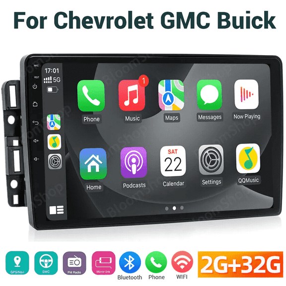 Eforcase Car Stereo Radio Wireless Apple CarPlay/Android Auto for Chevrolet Silverado Yukon Impala GMC Sierra Tahoe Savana 2005-2014, 10.1 Inch HD LCD Touchscreen Radio,RDS/FM/AM