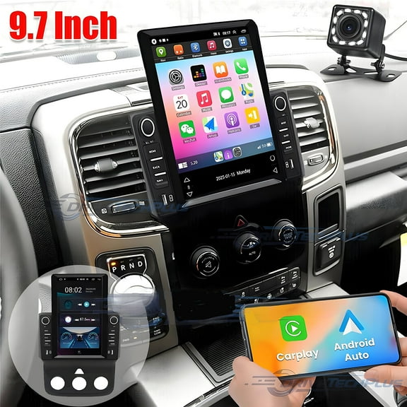 Eforcase Car Stereo Radio for Dodge Ram 2013-2019 9" Android 13 Carplay GPS with FM/RDS,SWC AUX-in,Dual USB+AHD Backup
