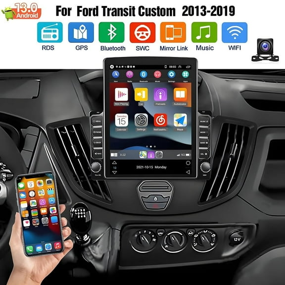 Eforcase Car Stereo Radio for Ford Transit Custom 2013-2019, 9.7Inch Android 13 Carplay Android Auto GPS Nav support DSP/Multiple UI/GPS/WiFi FM/AM