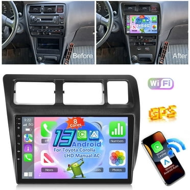Eforcase Car Stereo for Toyota Corolla 1991-1997 with Wireless Carplay Android Auto, Android 13 9 inch Touch Screen Radio with GPS WiFi Bluetooth SWC FM RDS EQ Mirror Link