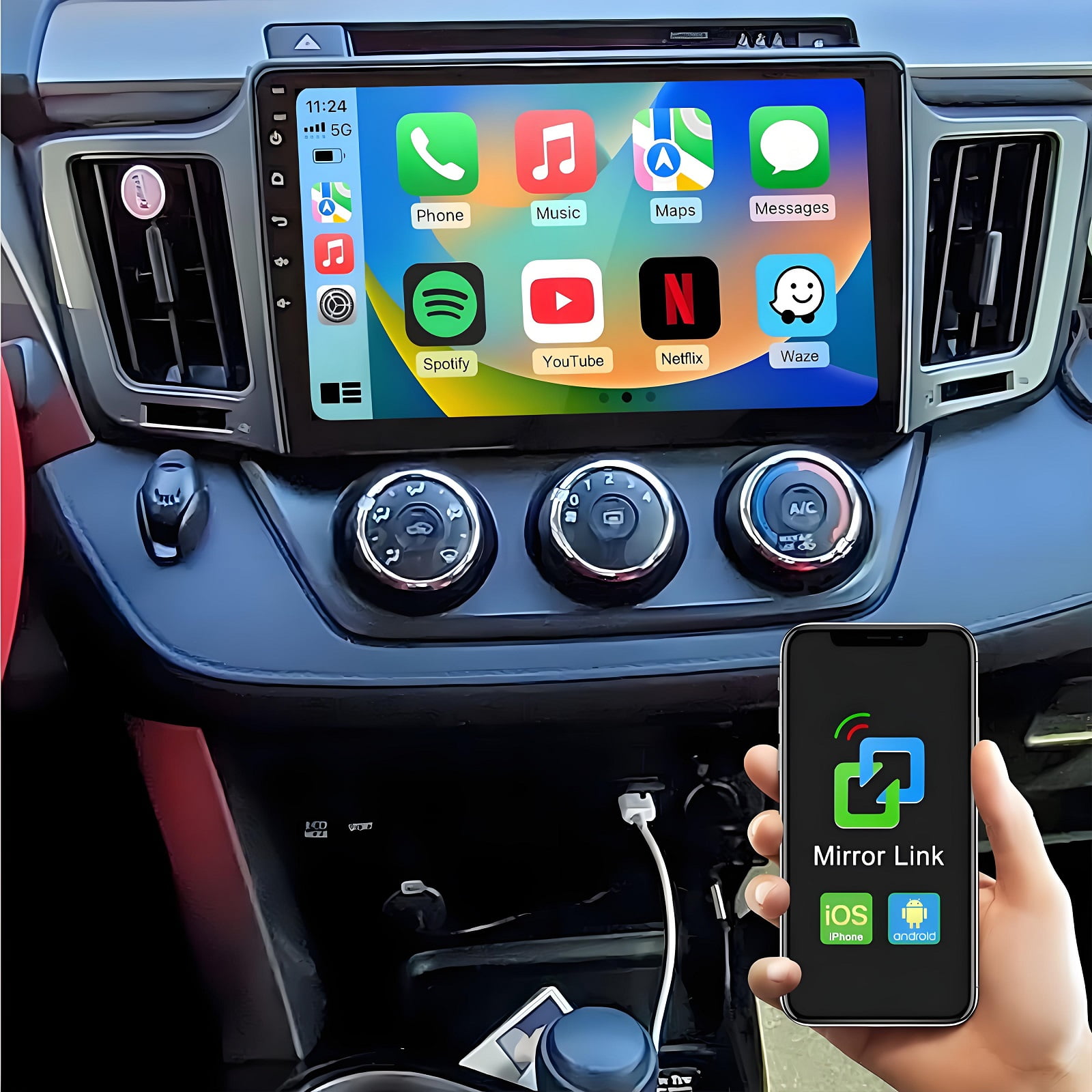 Eforcase Car Stereo for Toyota RAV4 2013-2018, 4GB+64GB Android 13
