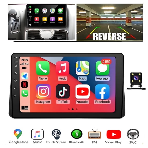 Eforcase For Dodge Grand Caravan 2011-2020 9" Android 13 Carplay Car Stereo Radio GPS with FM/RDS,SWC AUX-in,Dual USB+AHD Backup