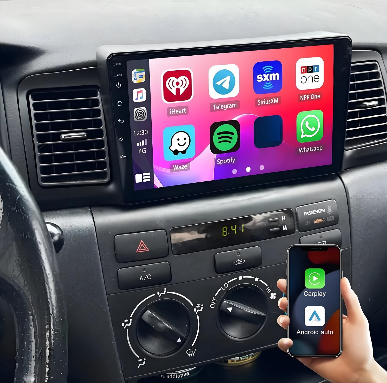 9 Inch Android Car Stereo For Toyota Corolla 2009-2013 - Wireless CarPlay/Android Auto, 2GB+32GB, GPS, Backup Camera - View #4