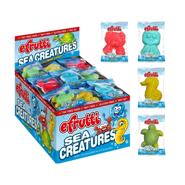 Efrutti Sea Creatures Gummy Candy, Individually Wrapped 0.31 OZ Packs ...