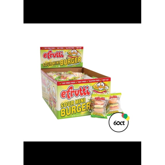 Efrutti Sour Mini Burger Gummi 60 ct