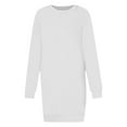 thumbnail image 1 of Efsteb 2025 Dresses for Women Trendy Fall Sweatshirt Dresses Plus Size Crew Neck Sweatshirt Dress Long Sleeve Mini Dress (White,L), 1 of 4