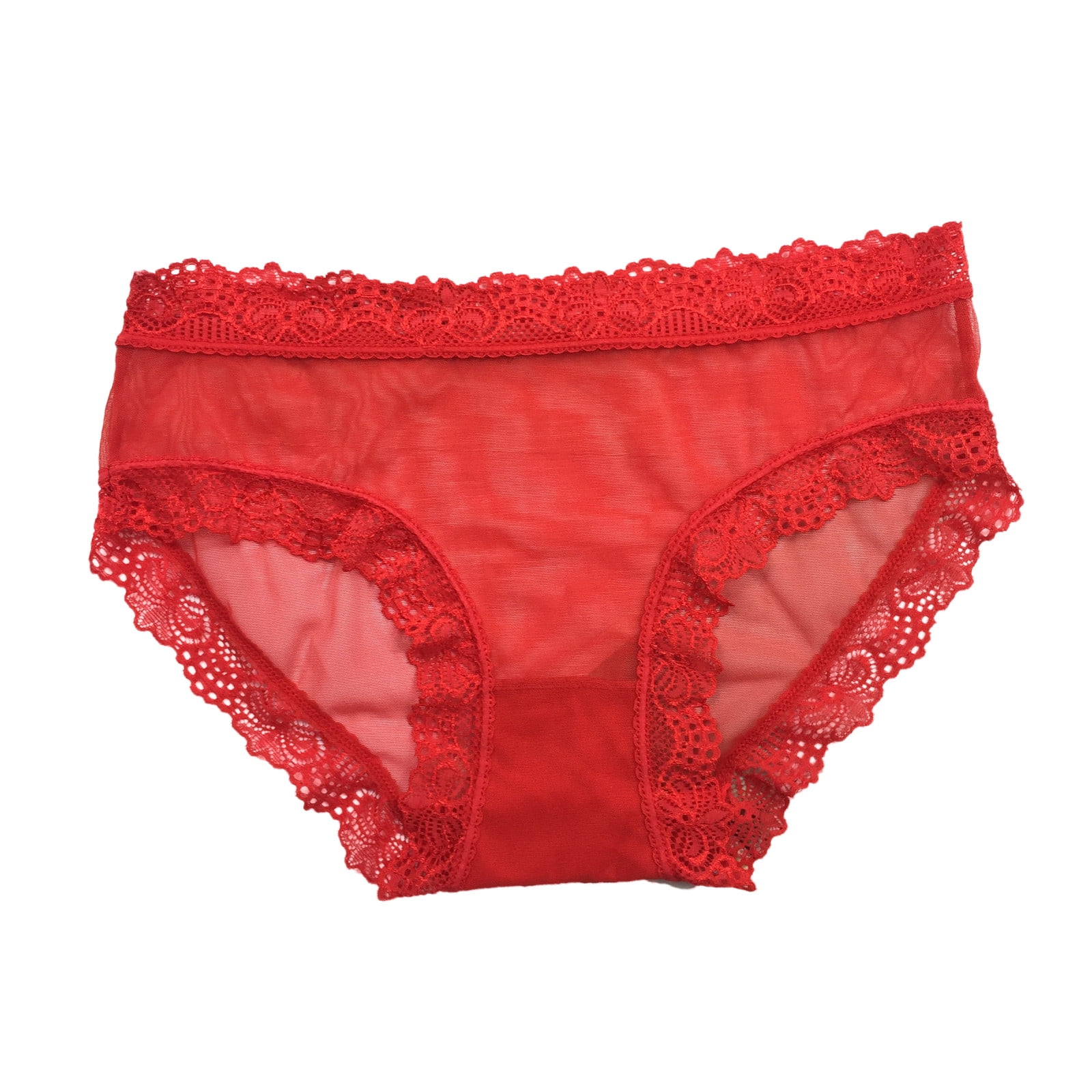 Efsteb 5 Pack Underwear for Women Sexy Comfy Panties Lingerie Breathable  Underwear Ropa Interior Mujer Transparent Lace Mesh G Thong Low Waist Briefs  Red 