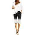 thumbnail image 1 of Efsteb Athletica Women's Shorts Trendy Comfortable Pants Gradient Color Elastic Waist Drawstring Wide Leg Cropped with Pockets Casual Pants Black XXL, 1 of 5