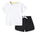 thumbnail image 1 of Efsteb Baby Boy Clothes Newborn Infant Toddler Boys Clothes Sets Short Sleeve Solid Color Tops Solid Color Shorts Casual Suit Pocket (Z01_White,9-10 Years), 1 of 4