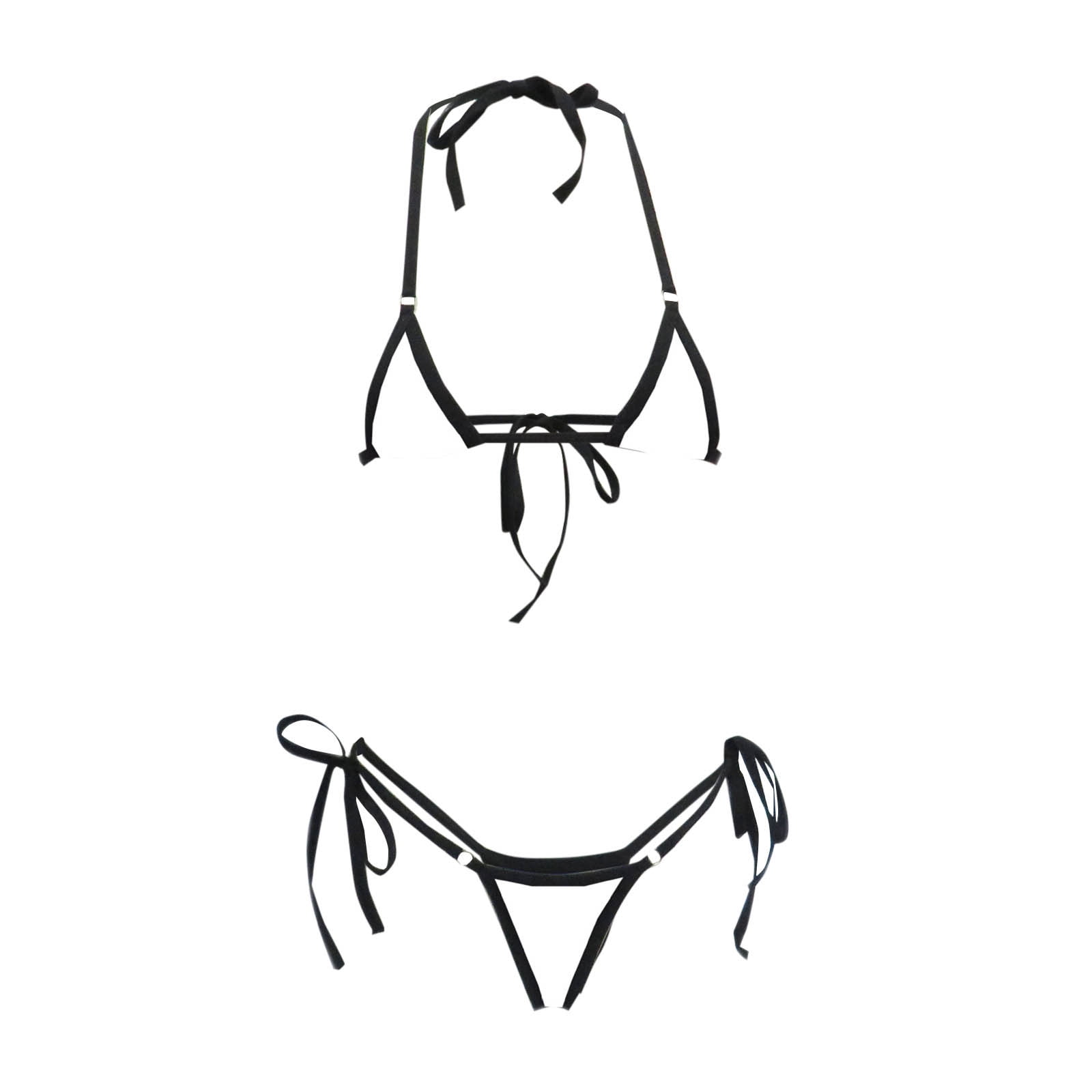 Efsteb Bikini Sets for Women Halter Bandage Backless Split Swimsuit