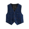 thumbnail image 1 of Efsteb Boys Button Formal Suit Vest V-Neck Vest with Pocket Cute Wedding Prom Waistcoat (Dark Blue,6 Years), 1 of 3