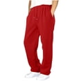 thumbnail image 1 of Efsteb Boys Cargo Sweatpants Straight Wide Baggy Pants Drawstring Elastic Waist Workout Athletic Joggers Sweat Pants (Red,6-7Years), 1 of 6