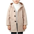 thumbnail image 1 of Efsteb Boys Coat Fall Winter Trench Coat Long Sleeve Mid Length Hooded Button Coat Comfy Overcoat Outerwear (Khaki,9 Years), 1 of 9