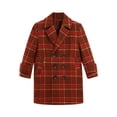 thumbnail image 1 of Efsteb Boys Coat Long Trench Coat Formal Blazer Casual Button Suit Jackets Double Breasted Peacoat with Pockets (Red,3-4 Years), 1 of 4