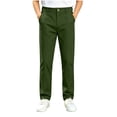 thumbnail image 1 of Efsteb Boys Dress Pants Button Zipper Straight Leg School Uniform Pants Soft Durable Trousers for Casual Daily Occasion (Green,12-13 Years), 1 of 7