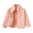 thumbnail image 1 of Efsteb Boys Girls Fleece Jackets Zip up Fleece Lining Coats Fall Winter Loose Casual Trendy Long Sleeve Outwear with Pocket (Pink,3 Years), 1 of 8