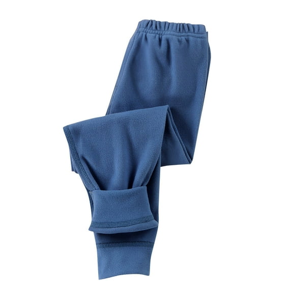 Efsteb Boys Girls Fleece Sweatpants Elastic Waist Thermal Solid Color Bottom Pant Winter Thicken Full Length Pants (Blue,10-11Years)