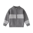 thumbnail image 1 of Efsteb Boys Jacket Full Zipper Sweaters Long Sleeve Cardigan Sweater Fall Winter Fashion Knitted Sweater Jacket (Gray,4 Years), 1 of 9