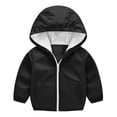 thumbnail image 1 of Efsteb Boys Jacket Girls Raincoat Waterproof Hooded Raincoat for Boys Long Sleeve Zipper Rain Jackets Kids Windbreaker Coat (Black,4 Years), 1 of 5