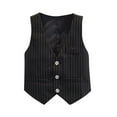 thumbnail image 1 of Efsteb Boys Jacket Suit Vest Button V Neck Sleeveless Waistcoat with Pocket for Formal Occasion (Black,11 Years), 1 of 3