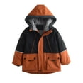 thumbnail image 1 of Efsteb Boys Jacket Winter Thick Warm Coats Long Sleeve Hooded Thick Jacket Waterproof Outdoor Outerwear (Orange,7 Years), 1 of 5