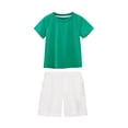 thumbnail image 1 of Efsteb Boys Summer Outfits Short Sleeve Cotton Solid T-Shirt Shorts Set 2 Pcs Tracksuits (Green,5 Years), 1 of 4