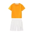 thumbnail image 1 of Efsteb Boys Summer Outfits Short Sleeve Cotton Solid T-Shirt Shorts Set 2 Pcs Tracksuits (Orange,10 Years), 1 of 4
