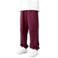 thumbnail image 1 of Efsteb Boys Sweatpants Cotton Elastic Waist Baggy Pants Solid Color Loose Casual Jogger Sweatpants School Uniform Pants (Red,7 Years), 1 of 4