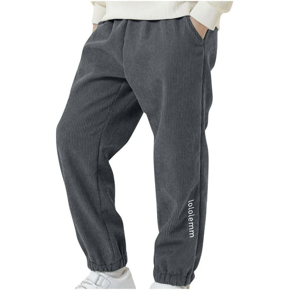 Efsteb Boys Sweatpants Elastic Waist Joggers Sweatpants Casual Soft Thermal Pants for Boys Joggers Pants (Gray,5 Years)