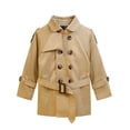 thumbnail image 1 of Efsteb Boys Trench Coat Double Breasted Windbreaker Coats Casual Long Sleeve Windbreaker Solid Color Outerwear (Khaki,3 Years), 1 of 9