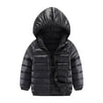 thumbnail image 1 of Efsteb Boys Winter Coat Jackets for Girls Long Sleeve Hooded Down Jacket Waterproof Fashion Zipper Winter Down Jacket Outerwear (Black,3 Years), 1 of 3