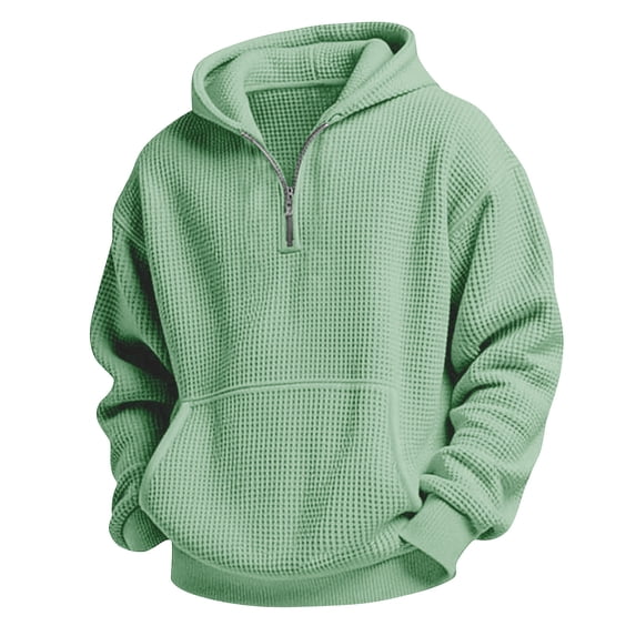 Efsteb Boys Zip Up Hoodie Comfy Soft Fashion Hooded Swaetshirt with Pocket Solid Color Long Sleeve Casual Crew Neck for All-Season Styles(Green,9 Years)