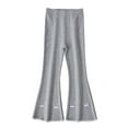 thumbnail image 1 of Efsteb Children's Kids Girls High Waisted Flare Pants Casual Solid Color Slim Bell-bottomed Pants (Gray,5 Years), 1 of 4