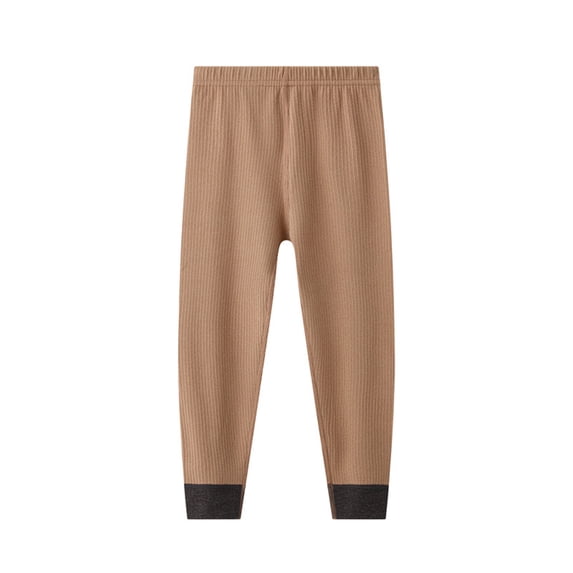 Efsteb Children's Kids Girls Thickening Warm Pants Boneless Close Fitting Double-Sided Brushed Home Bottom Pants (Coffee,12 Years)