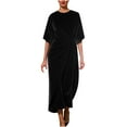 thumbnail image 1 of Efsteb Cocktail Dresses For Women Elegant Velvet Maxi Dress for Women Crewneck Half Sleeve Loose Wedding Guest Formal Evening Party Dresses (Black,L), 1 of 6