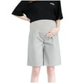 thumbnail image 1 of Efsteb Cotton Linen Pants for Women Maternity Shorts Casual Loose Summer Shorts Fashion Solid Color Baggy Pregnancy Shorts (White,XXL), 1 of 1