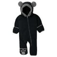 thumbnail image 1 of Efsteb Cute Fashion Toddler Baby Girls Boys Footies Soft Fleece Jumpsuit Autumn Winter Warm Long Sleeve Fuzzy Hooded Romper Black 3-6 Months, 1 of 8