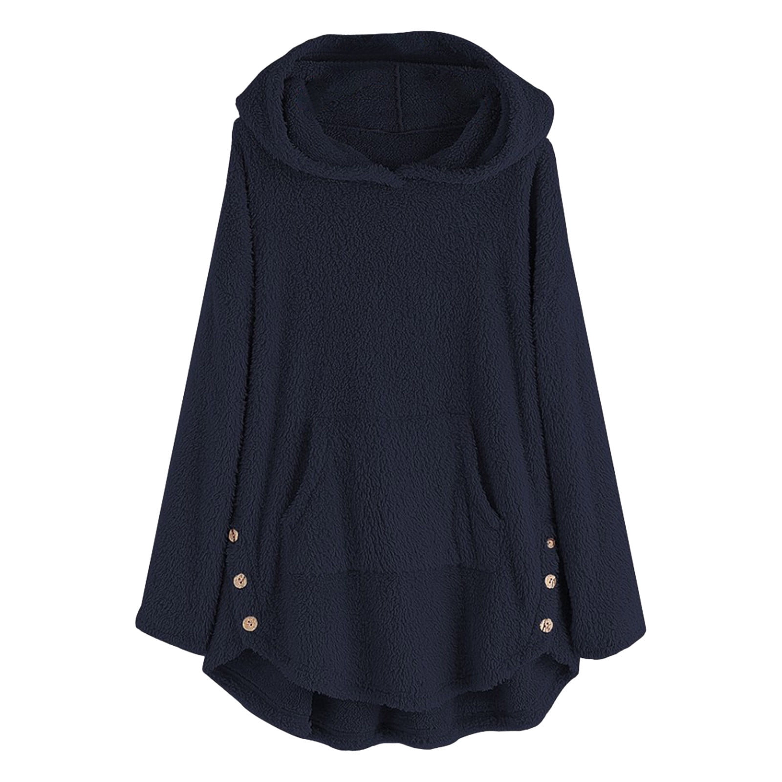 Irregular Solid Color Plus Velvet Long-Sleeved Sweatshirt Irregular Solid Color Plus Velvet Long-Sleeved Sweatshirt
