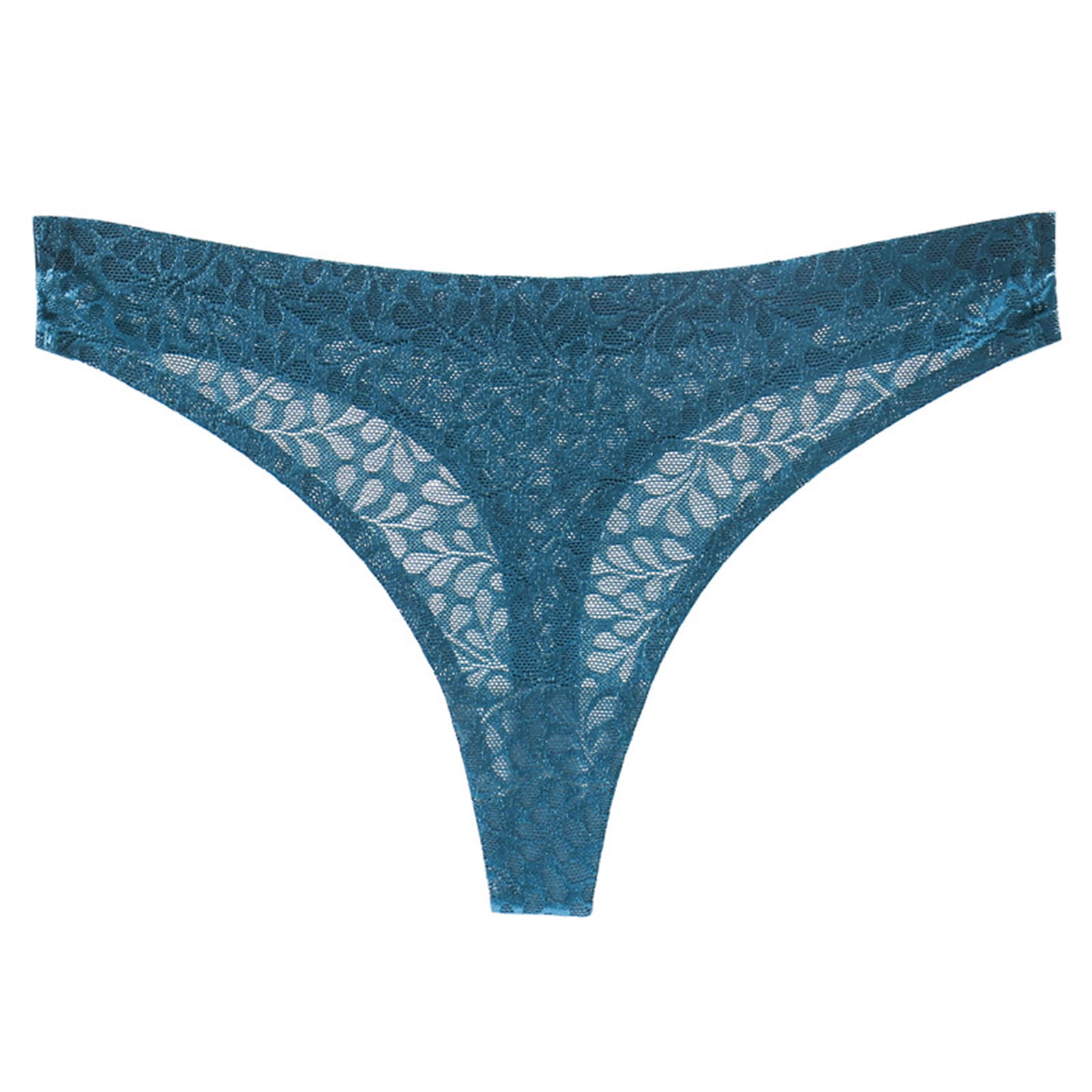 YWDJ Plus Size Underwear for Women Sext Comfort Seamless Mid-waist Lace  Women Underwear Panties Blue L 