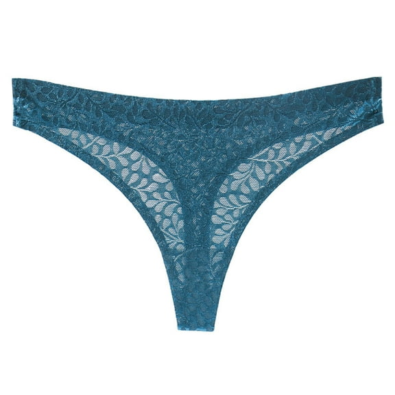 Efsteb G String Thongs for Women Low Waist Briefs Transparent Breathable Underwear Ropa Interior Mujer Comfy Panties G Thong Ladies Lace Hollow Out Underwear Green