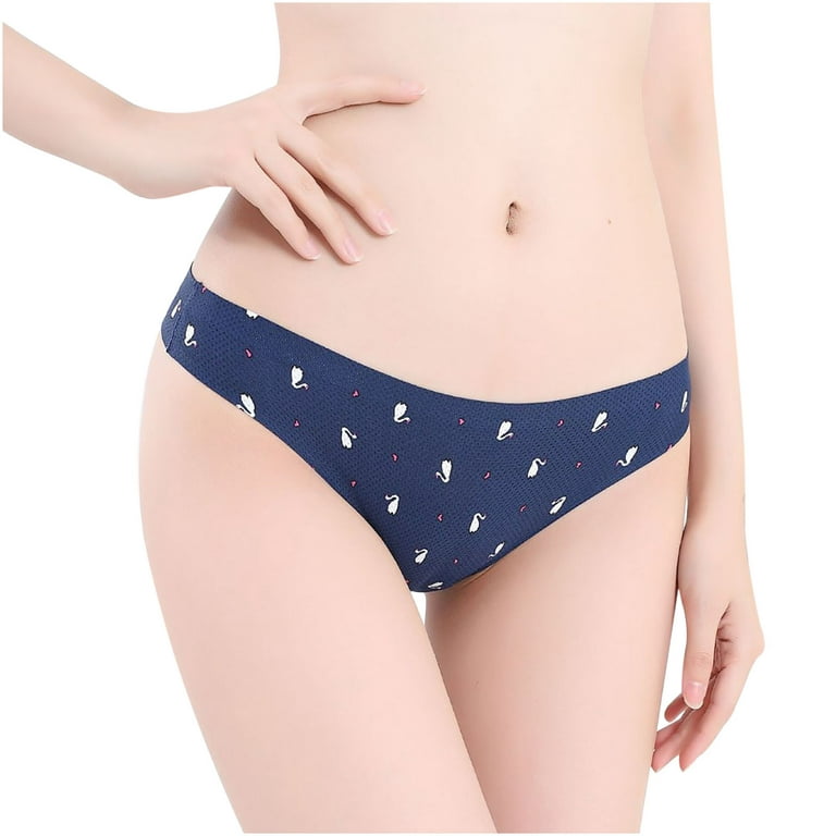Efsteb G String Thongs for Women Comfortable Print Briefs Breathable  Underwear Knickers Panties Lingerie Briefs Blue