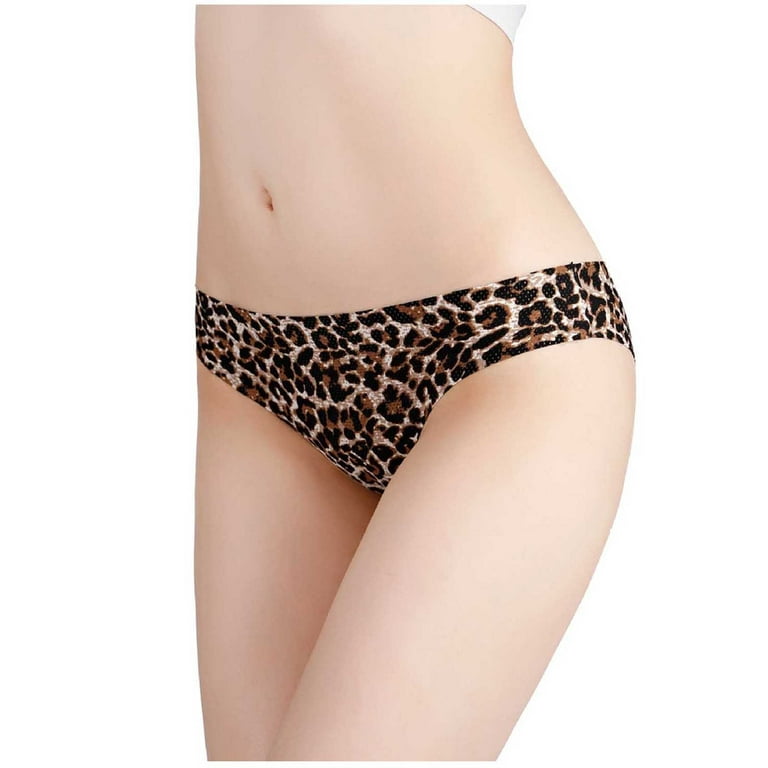 Efsteb G String Thongs for Women Comfortable Print Briefs Breathable  Underwear Knickers Panties Lingerie Briefs Brown 