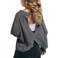thumbnail image 1 of Efsteb Girls Athletic Shirts Comfy Back Hollow Shirts Long Sleeve Crew Neck Solid Color Soft Casual Tops for Parties, 1 of 6