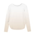 thumbnail image 1 of Efsteb Girls Athletic Shirts Hem Side Slit Tunic Tops Casual Lightweight Comfy Long Sleeve Crew Neck Gradient Print for Holidays（Beige，4 Years）, 1 of 7