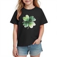 thumbnail image 1 of Efsteb Girls Athletic Shirts Soft Lightweight Cute Tshirt Fashion Print Graphic Tee Short Sleeve Casual Crew Neck Comfy for Daily wear（Black，3 Years）, 1 of 8