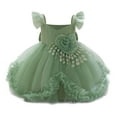 thumbnail image 1 of Efsteb Girls Birthday Dress Cute Tulle Formal Wedding Party Ruffle Tutu Princess Dresses (Green,2 Years), 1 of 8