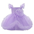 thumbnail image 1 of Efsteb Girls Birthday Dress Cute Tulle Formal Wedding Party Ruffle Tutu Princess Dresses (Purple,9 Months), 1 of 8