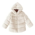 thumbnail image 1 of Efsteb Girls Coats Winter Warm Fleece Jackets Hooded Coats Long Sleeve Thicken Thermal Outerwear (White,11-12 Years), 1 of 4