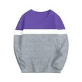 thumbnail image 1 of Efsteb Girls' Fashion Long Sleeve Shirts Crew Neck Long Sleeve T Shirts Comfy Soft Casual Loose Color Block Patchwork Graphic Tee Pullver (Purple,9 Years), 1 of 7