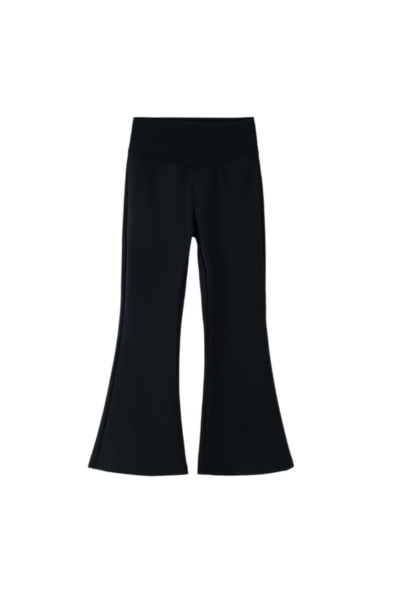 Girls Flare Leggings Stretch High Waisted Bootcut Yoga Pants Dance Casual Pants Bell Bottoms Leggings (Black,10 Years)